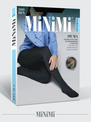 Колготки с флисом Minimi Piuma 260 den Nero ПМ